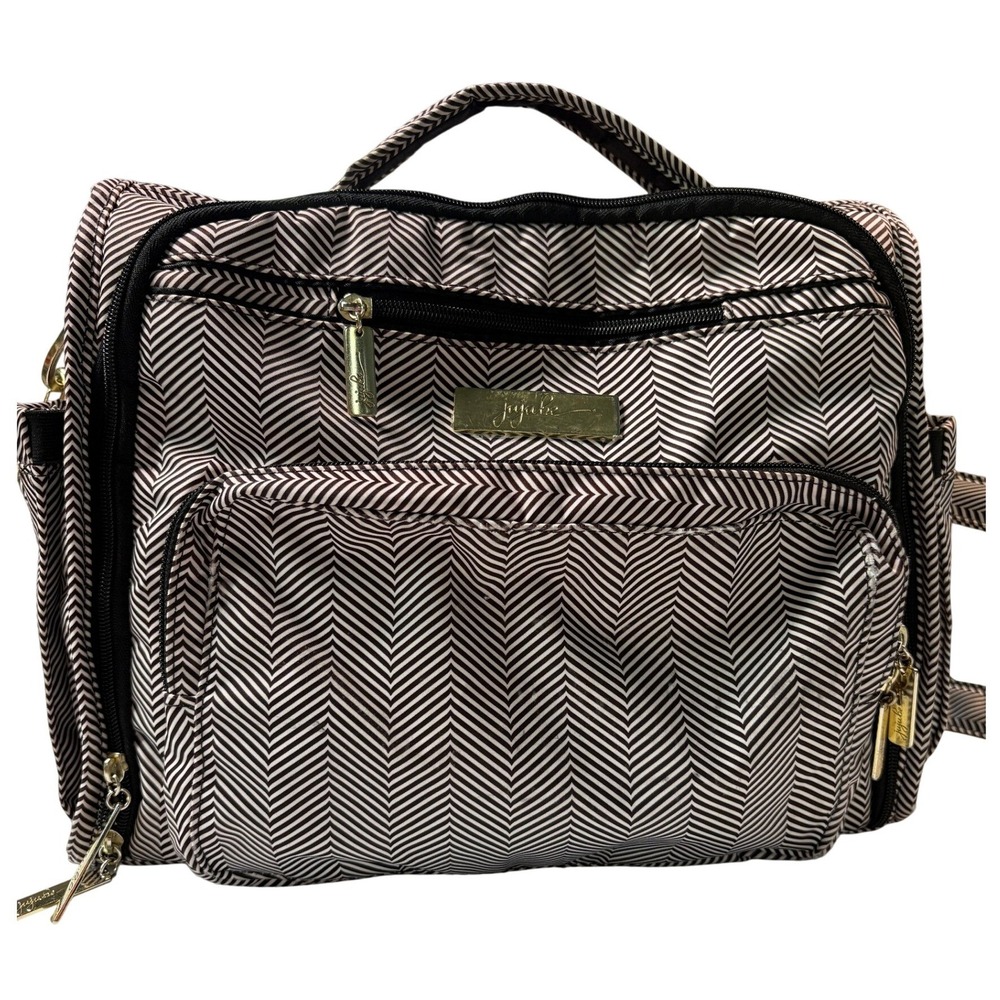 Ju-Ju-Be BFF Diaper Bag Queen of the Nile Chevron Backpack Messenger Bag Gold
